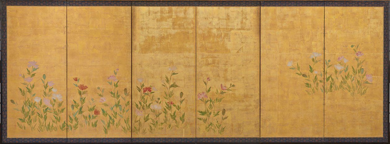 Rosa und rote Mohnblumen von Unknown artist