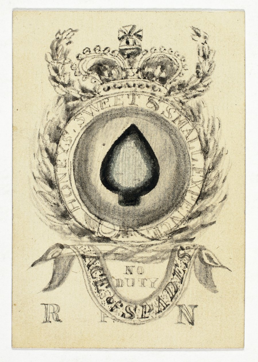 Spielkarte: Ass der Pik von Unknown artist