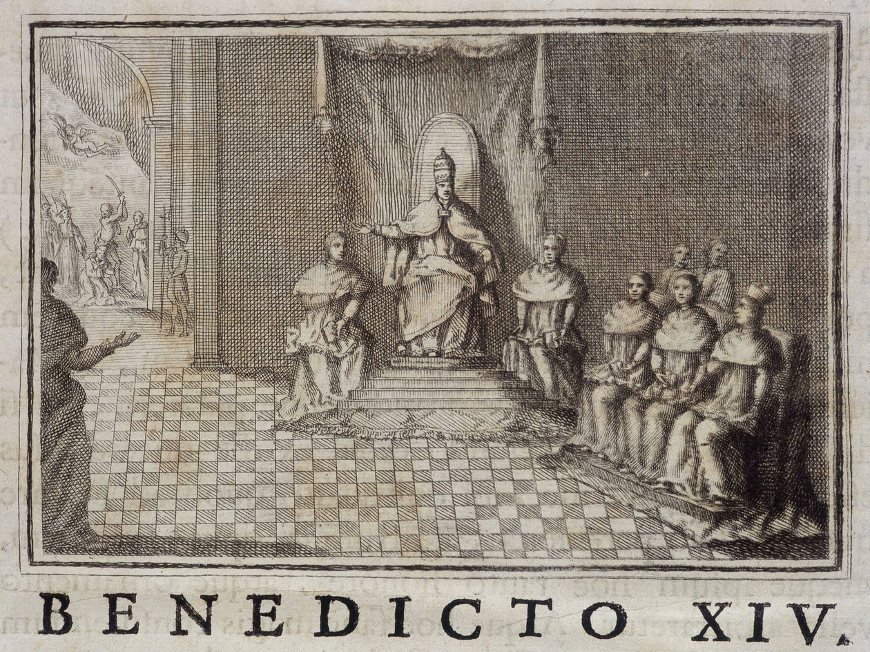 Papst Benedikt XIV. (1740-1758) - in „Annalen des Predigerordens“ von Thomas-Marie Mamachi, Rom von Unknown artist