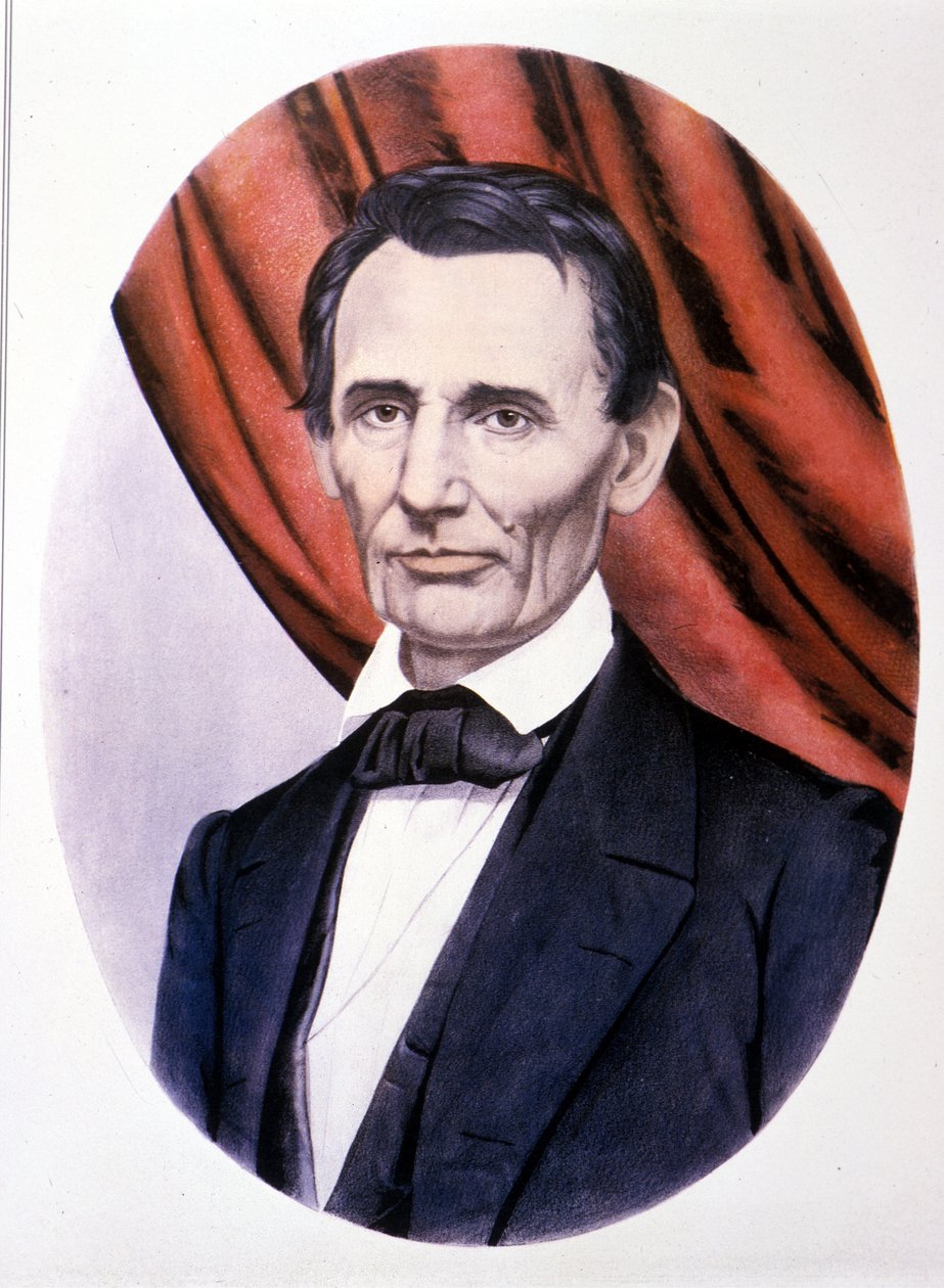 Porträt des amerikanischen Präsidenten Abraham Lincoln (1809 - 1865). von Unknown artist