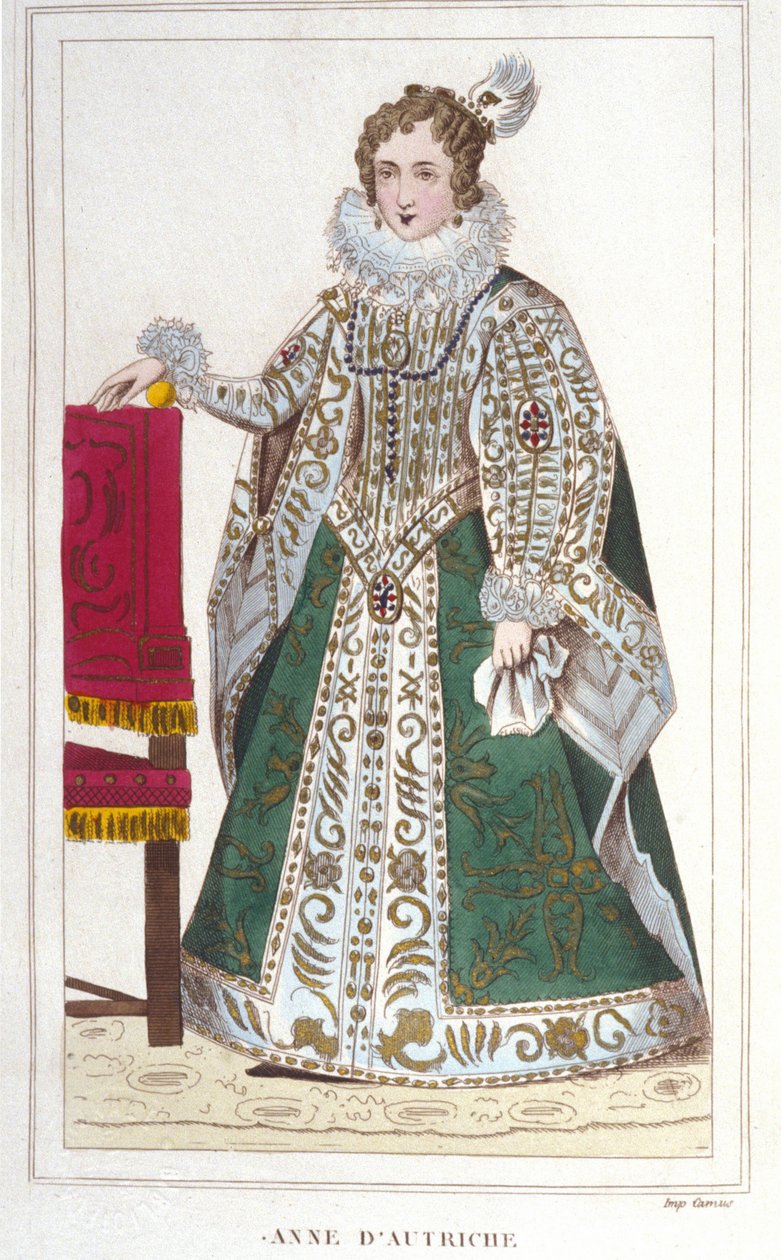 Porträt von Anna von Österreich (1601-1666). Gravur von 1830 von Unknown artist
