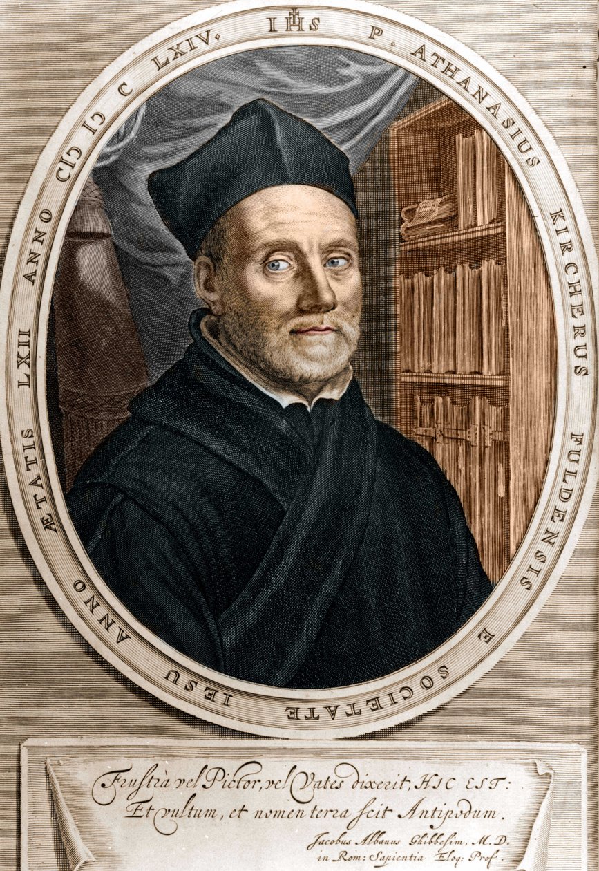 Porträt von Athanasius Kircher (1601 - 1680), Jesuit, Orientalist und deutscher Gelehrter - Gravur des 18. Jahrhunderts von Unknown artist