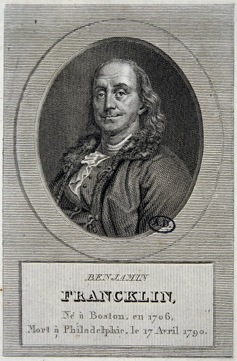 Porträt von Benjamin Franklin, amerikanischer Politiker und Physiker (1706-1790) von Unknown artist