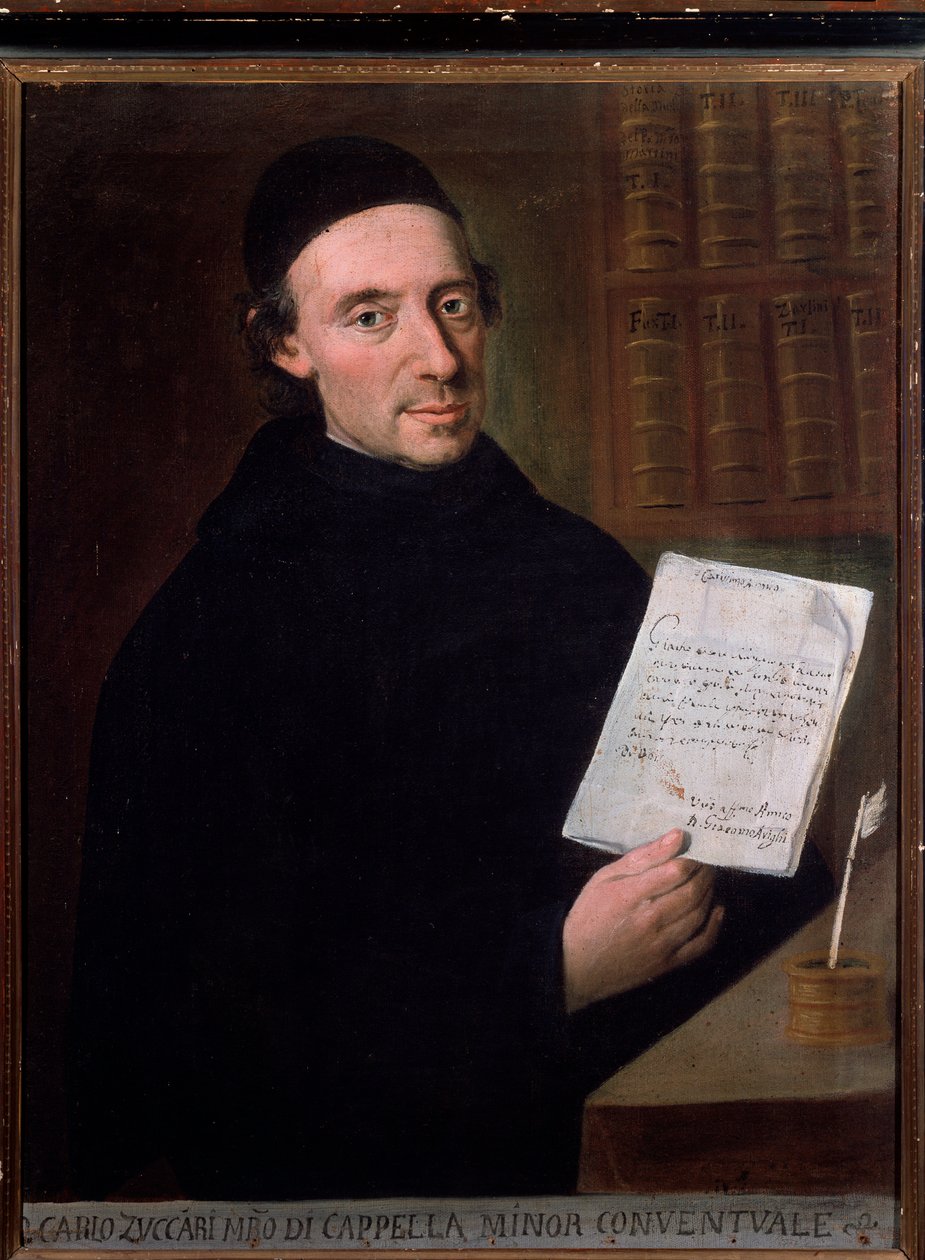 Porträt von Carlo Zuccari (1704-1792) italienischer Komponist und Geiger. Anonym. 18. Jahrhundert. Bologna, Civico Museo von Unknown artist