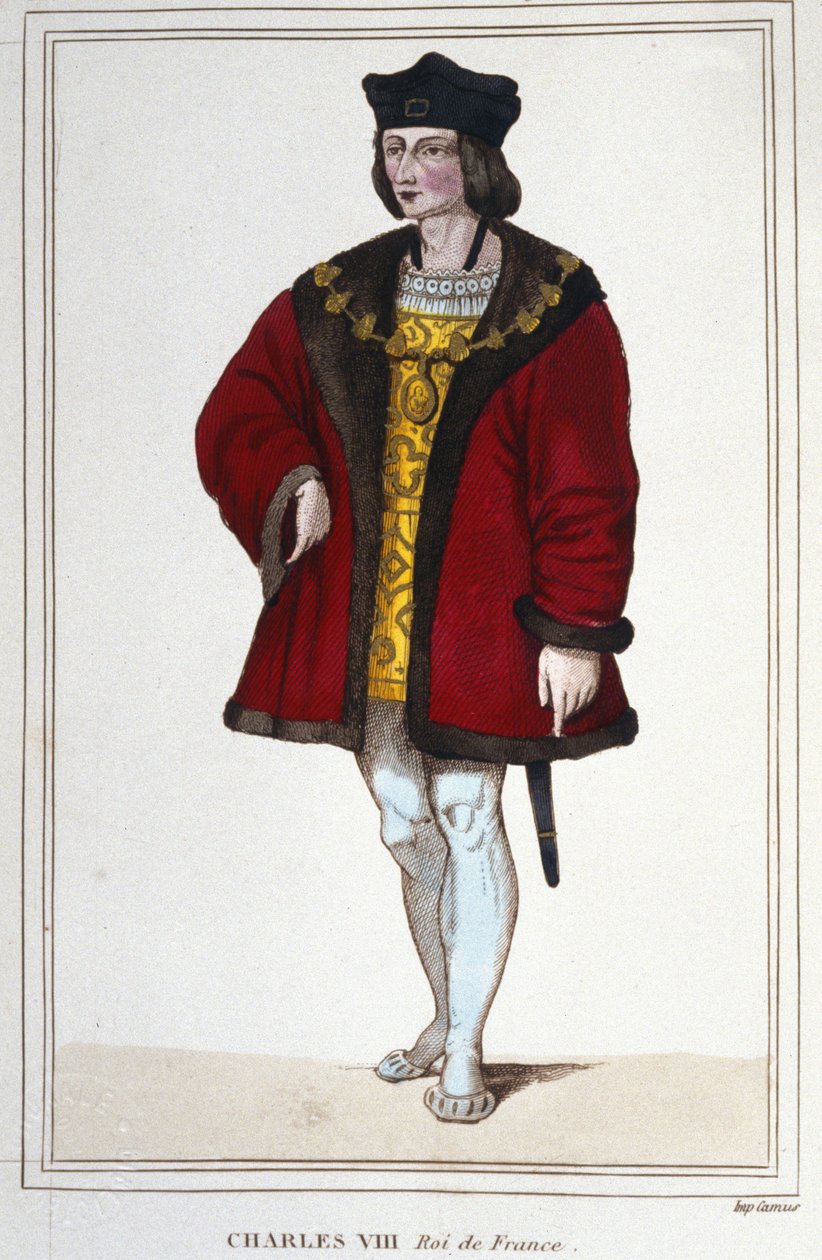 Porträt von Karl VIII. (1470 - 1498), König von Frankreich, Gravur von 1830 von Unknown artist