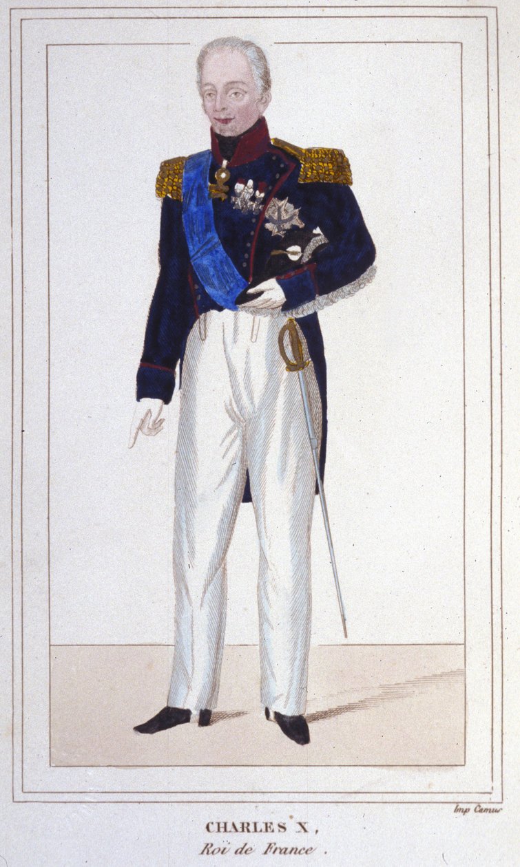 Porträt von Karl X., König von Frankreich (1757 - 1836) Gravur von 1830 von Unknown artist