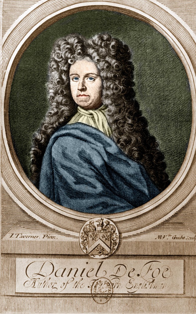 Porträt von Daniel Defoe (1660-1731), englischer Schriftsteller und Journalist, Autor von Robinson Crusoe von Unknown artist