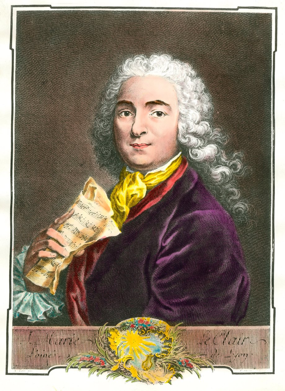 Porträt von Jean Marie Leclair (1697-1764) Musiker, Komponist und Ballettmeister des königlichen Zimmers. Gravur des 18. Jahrhunderts. Private Sammlung von Unknown artist