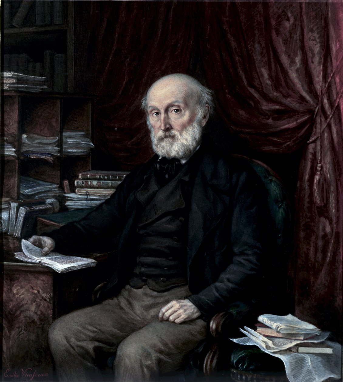 Porträt von Jean Pierre Vieusseux (1779-1863), Kulturfreund und Geschäftsmann, Gründer des Florentiner Lesekabinetts, anonymes Gemälde des 19. Jahrhunderts von Unknown artist