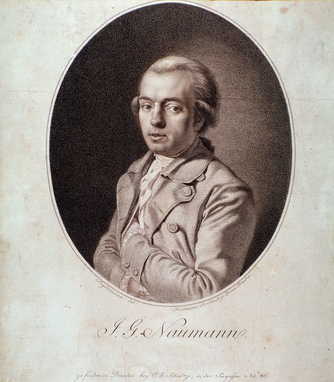 Porträt von Johann Gottlieb Naumann (Stich) von Unknown artist