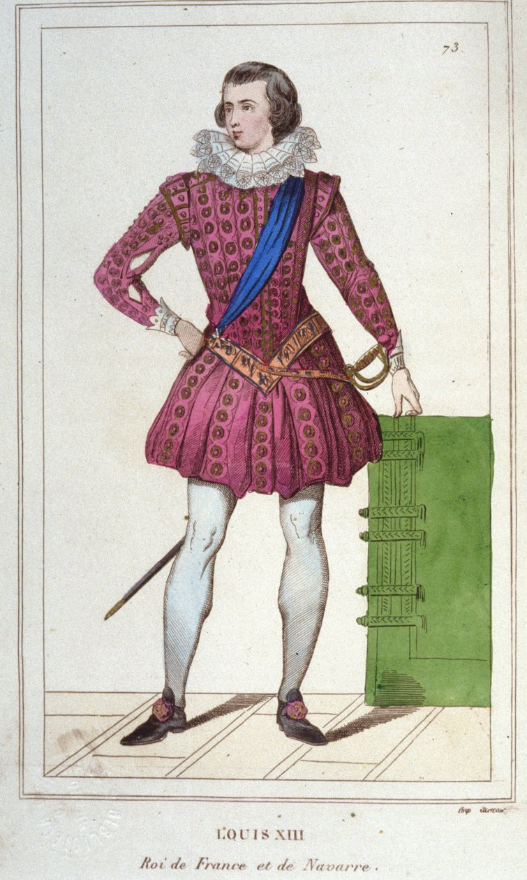 Porträt von Ludwig XIII. (1601 - 1643), König von Frankreich. Gravur von 1830 von Unknown artist