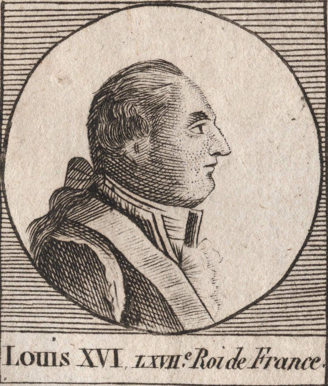 Porträt von Ludwig XVI. (1754-1793), König von Frankreich von 1774 bis 1791, dann König der Franzosen von 1791 bis 1792 - Ludwig XVI. König von Frankreich und Navarra von 1774 bis 1791, dann König der Franzosen von 1791 bis 1792 - Gravur aus „Instruction s von Unknown artist