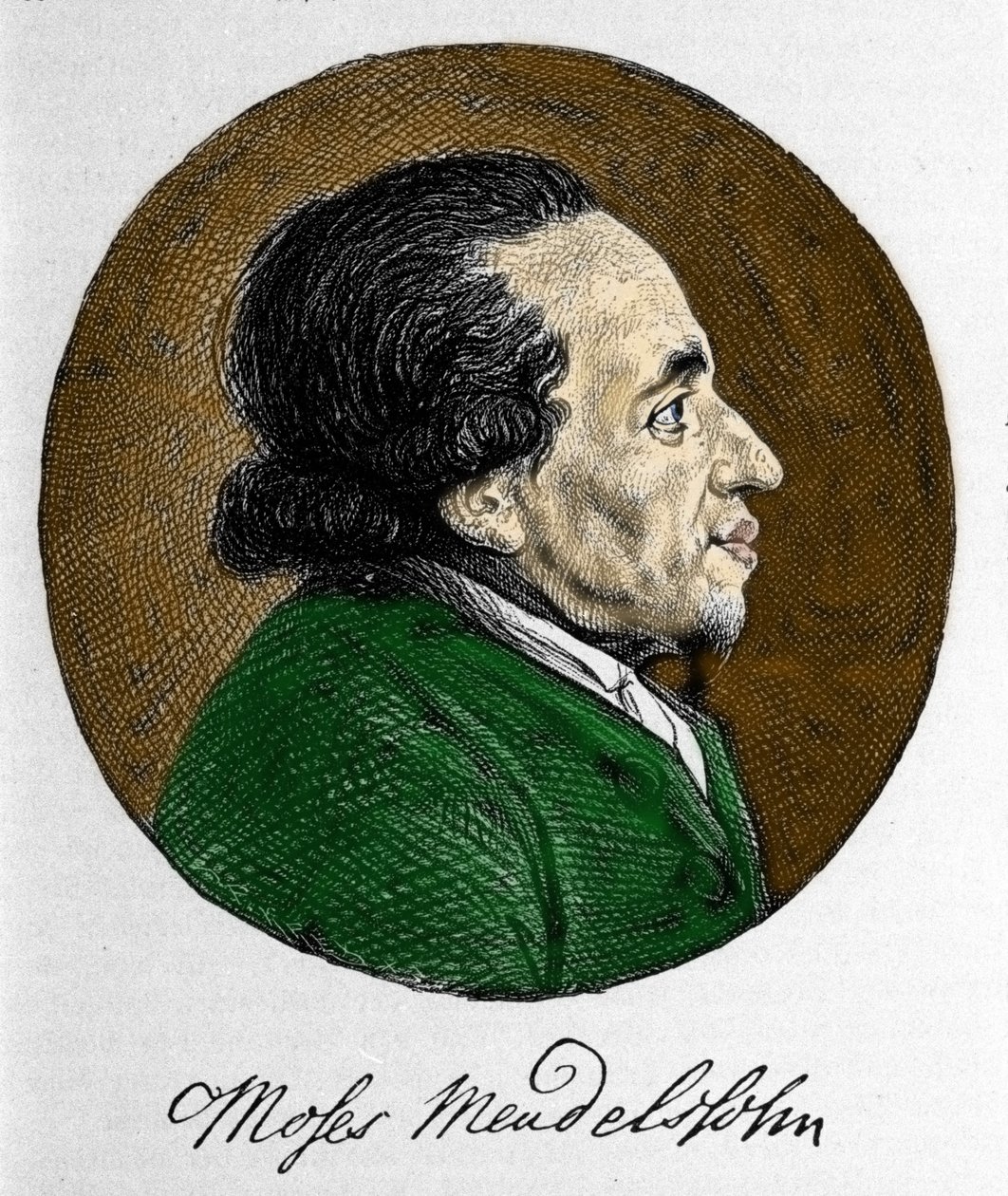 Porträt von Moses Mendelssohn (1729 - 1786), Philosoph und wahrer Begründer des modernen Judentums. Großvater des Musikers Felix Mendelssohn von Unknown artist