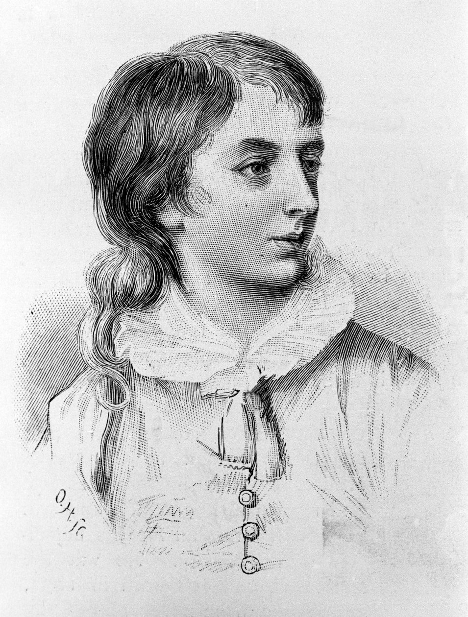 Porträt von Percy Bysshe Shelley (1782 - 1822), romantischer englischer Dichter im Alter von zwölf Jahren. Realisiert vom Herzog von Montpensier (1794) von Unknown artist