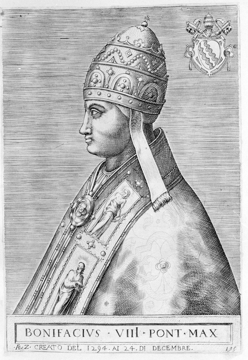 Porträt von Papst Bonifatius VIII. (Benedetto Caetani genannt Bonifatius VIII.) von Unknown artist