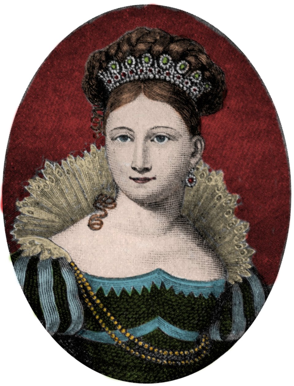Porträt von Prinzessin Louise (Luise) von Sachsen-Gotha-Altenburg (Sachsen Gotha Altenburg) (1800-1831). Gravur des 19. Jahrhunderts von Unknown artist