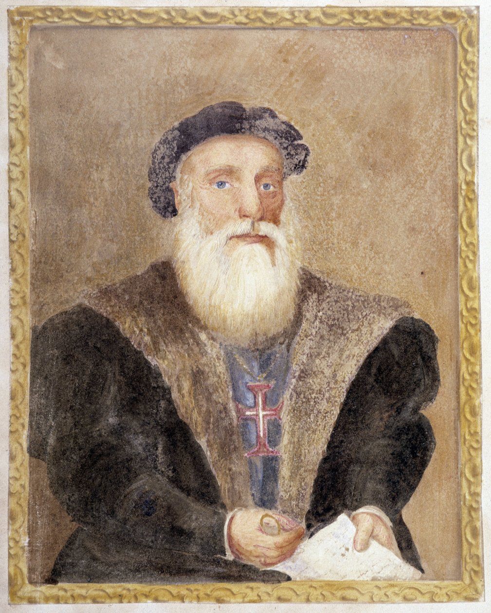 Porträt von Vasco de Gama - in „The Life of Prince Henri of Portugal surnamed the Navigator“ von Richard Henri Major von Unknown artist