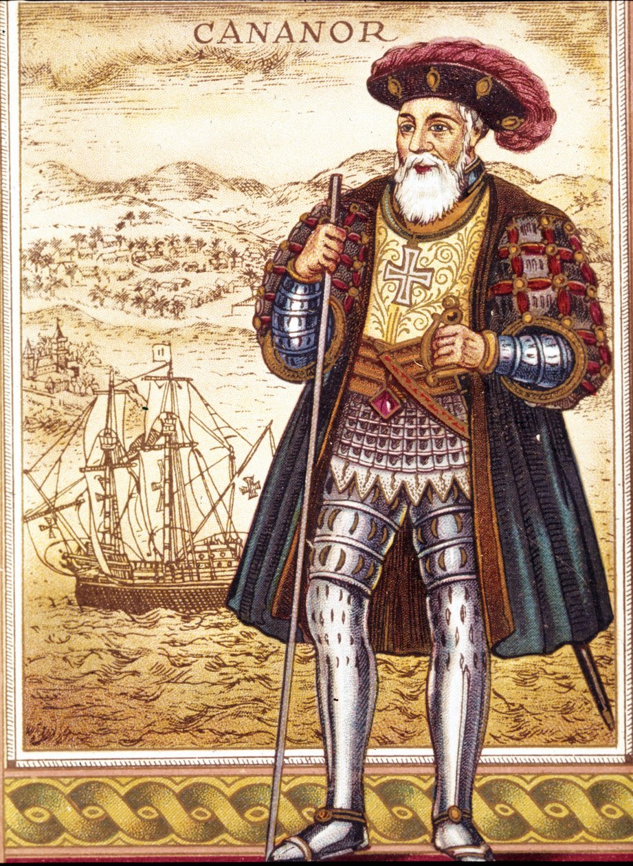 Porträt von Vasco da Gama (Chromolithographie) von Unknown artist