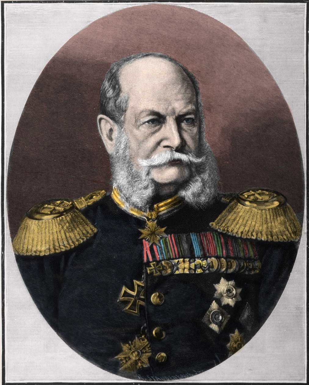 Porträt von Wilhelm I. (1797-1888), König von Preußen und Kaiser von Deutschland. Stich aus dem späten 19. Jahrhundert von Unknown artist