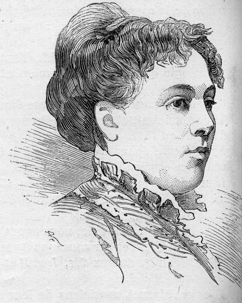 Porträt von Zélia Provost Ponsin, französische Komödiantin, Mitglied der Comédie-Française von 1860 bis 1880. Gravur in „Le Monde Illustré“ Nr. 1168 vom 16. August 1879 von Unknown artist