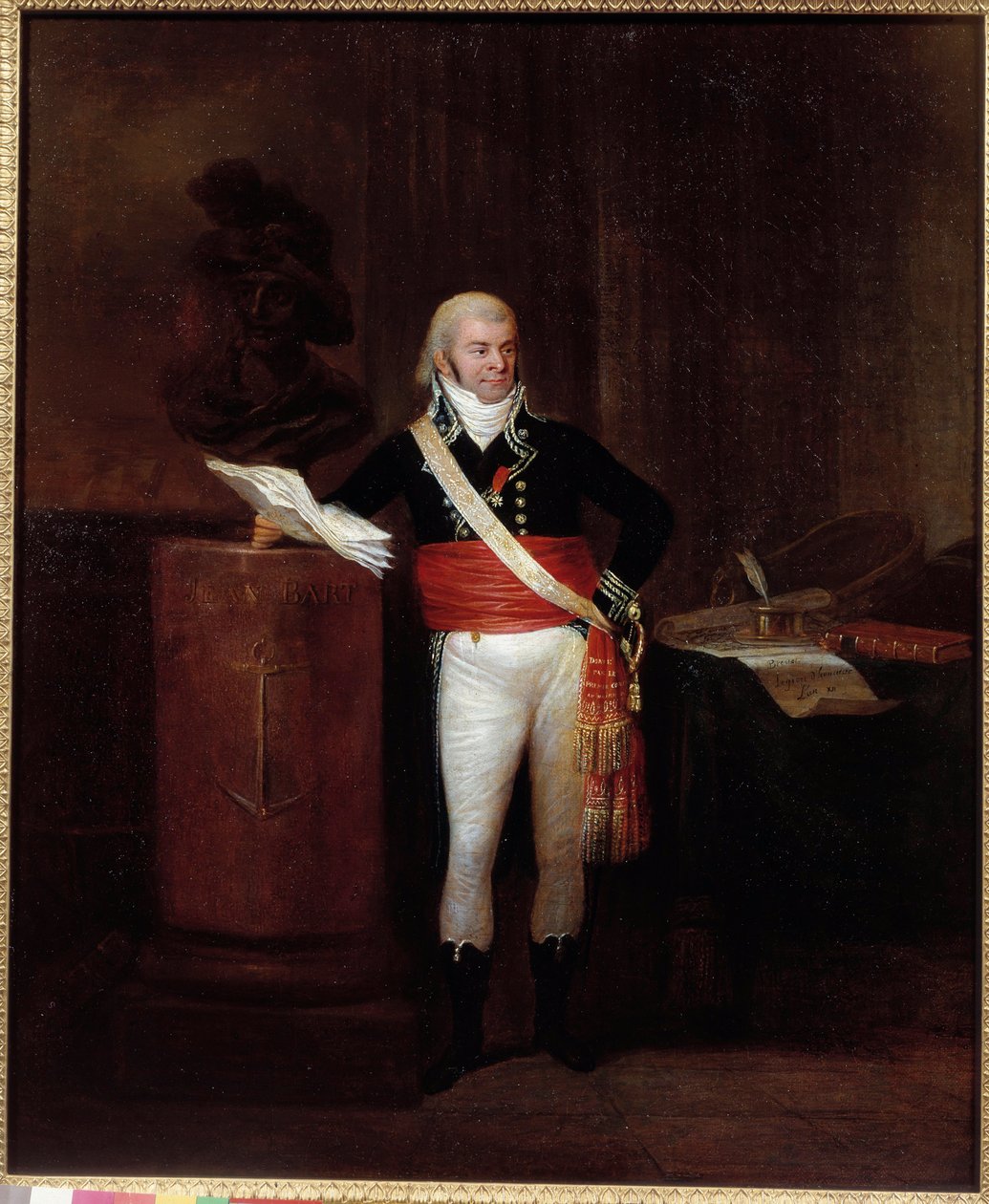 Porträt des Bürgers Emmery, Bürgermeister von Dunkerque, ausgezeichnet von Napoleon Bonaparte, unterstützt die Büste von Jean Bart. Anonymes Gemälde. 18. Jahrhundert. Paris, Museum der Ehrenlegion von Unknown artist