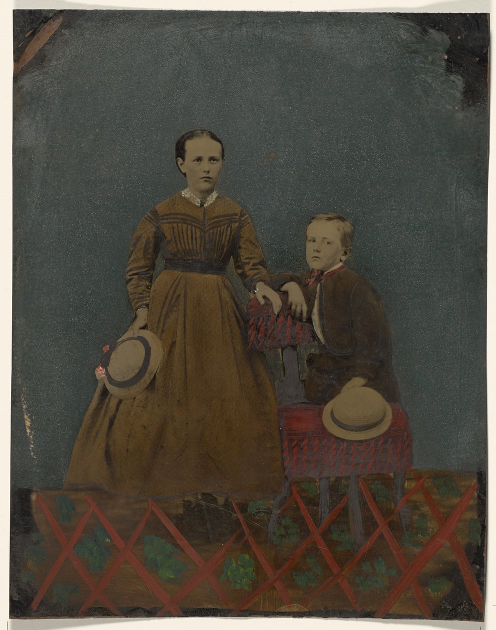 Porträt von jungem Jungen und Mädchen von Unknown artist