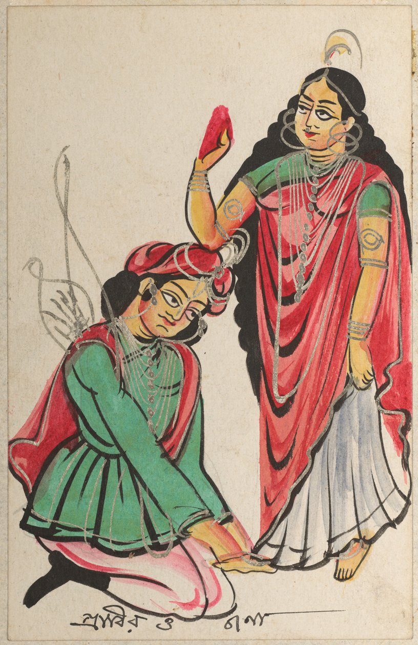 Pravira kniet zu den Füßen von Jana von Unknown artist