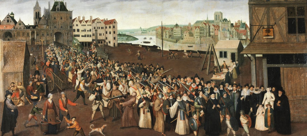 Prozession der Liga auf dem Place de Grève, um 1590 von Unknown artist