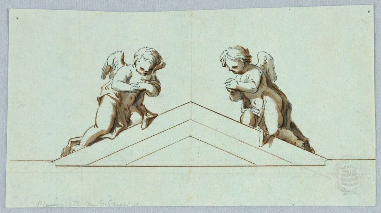 Entwurf für einen Altar mit Engeln und Giebel von Unknown artist