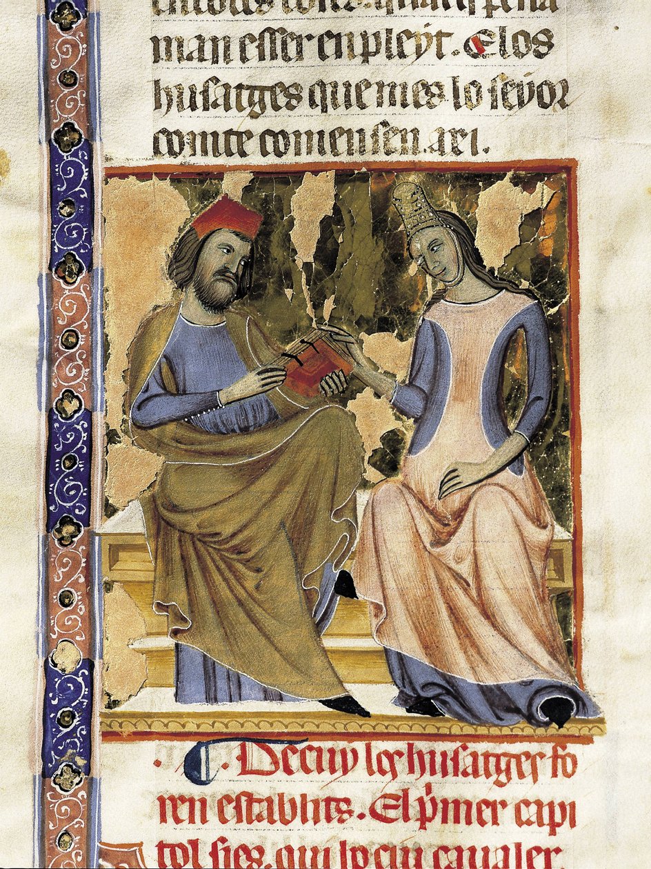 Raimond Berenger I. von Barcelona (1023-1076) und seine Frau Almodis (Adalmode) von der Marche (Miniatur) von Unknown artist
