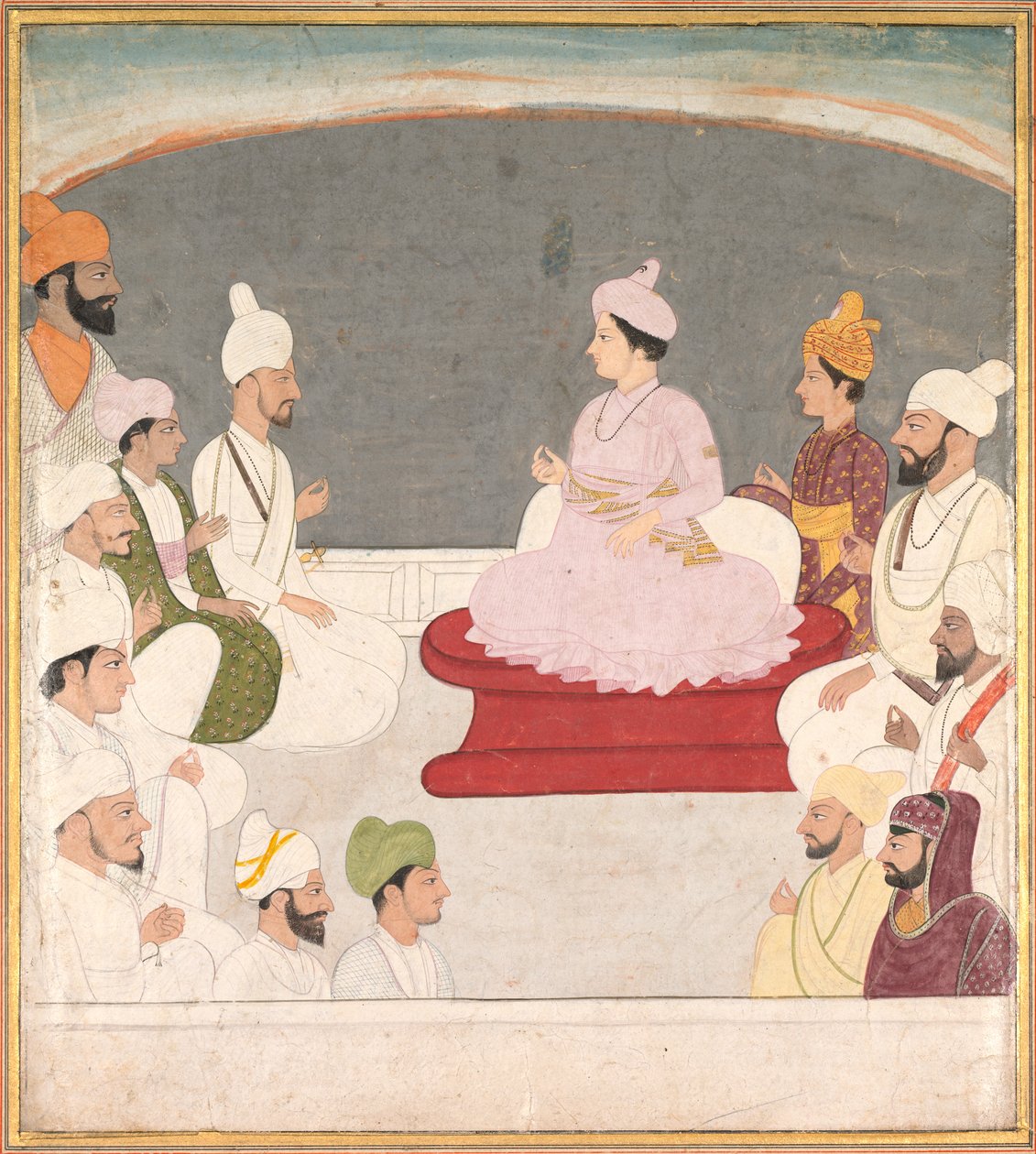Raja Sansar Chand von Kangra und Höflinge von Unknown artist