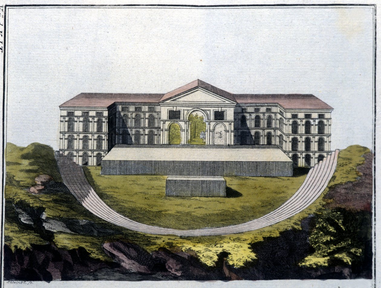 Rekonstruktion des griechischen Theaters von Bachus in Athen. - in „Le costume ancien et moderne“ von Ferrario, ed. Mailand von Unknown artist