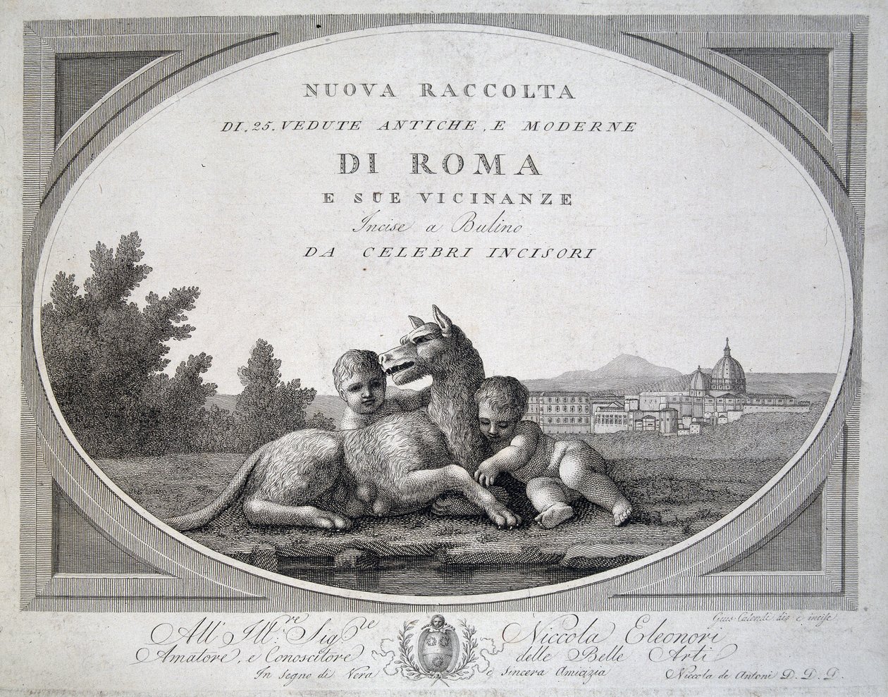 Remus und Romulus und die Wölfin - in „Collection of views of Rome“ von Unknown artist
