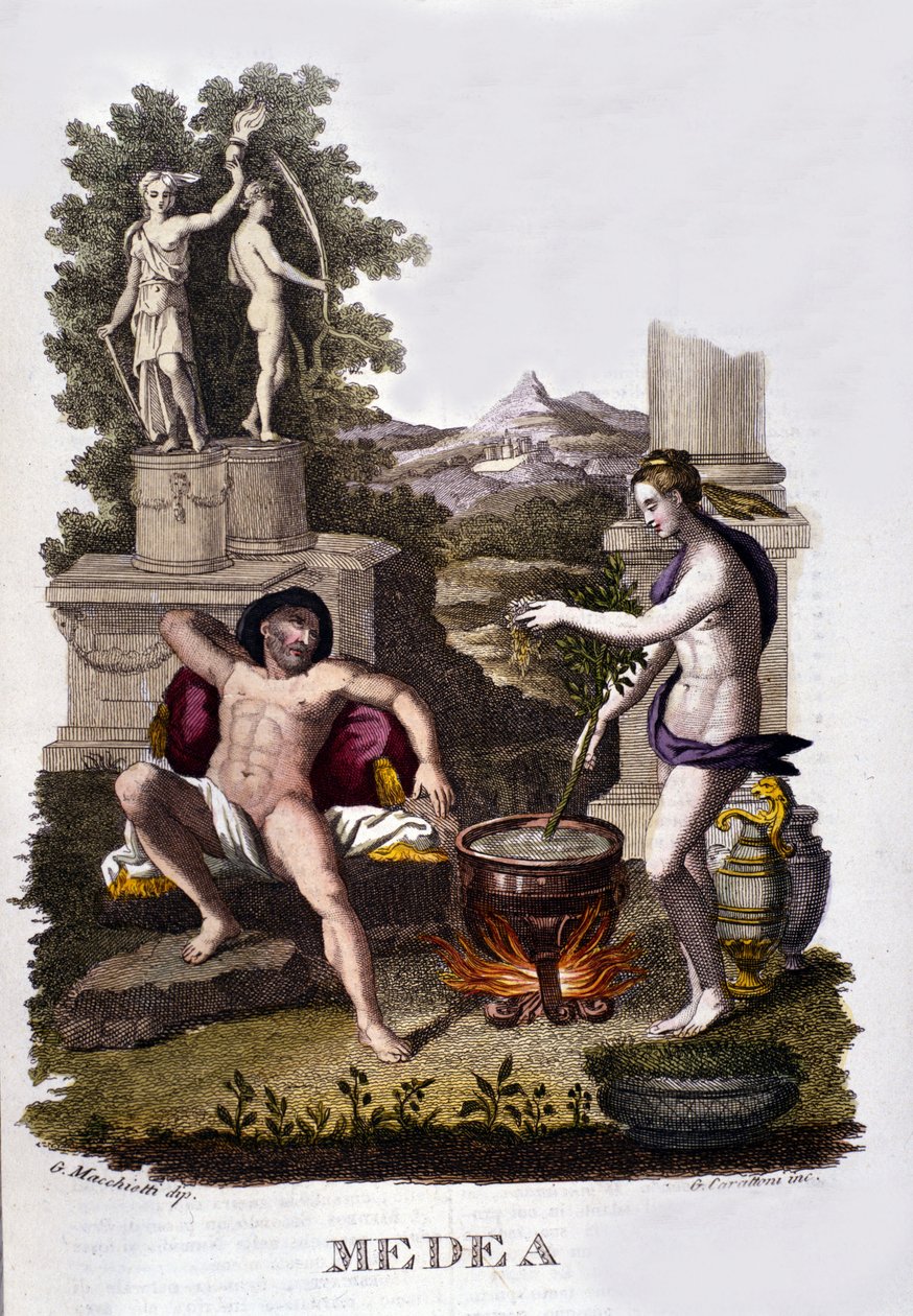 Darstellung von Medea, die ihre Flüche vorbereitet von Unknown artist