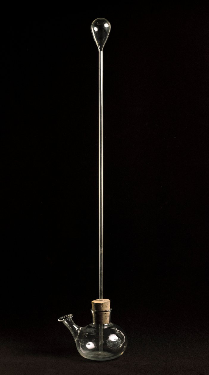Reproduktion des Thermoskops, das vom Astronomen Galileo Galilei (1564-1642) für seine Studien über die Auswirkungen von Temperaturänderungen auf die Luftdichte verwendet wurde. 1592-1610 Florenz, Istituto e Museo di Storia delle Scienze. von Unknown artist