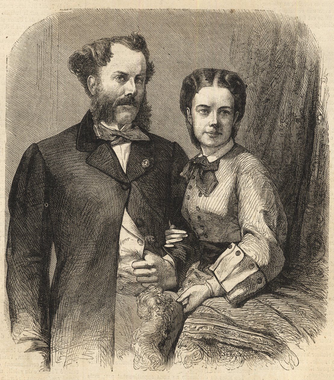 Richard Klemens von Metternich (1829-1895) und Pauline Metternich (Pauline Clementine Marie Walburge, Gräfin Sandor von Szlavnicza - Prinzessin von Metternich-Winneburg zu Beilstein) (1836-1921) - Das illustrierte Universum von 1864 von Unknown artist