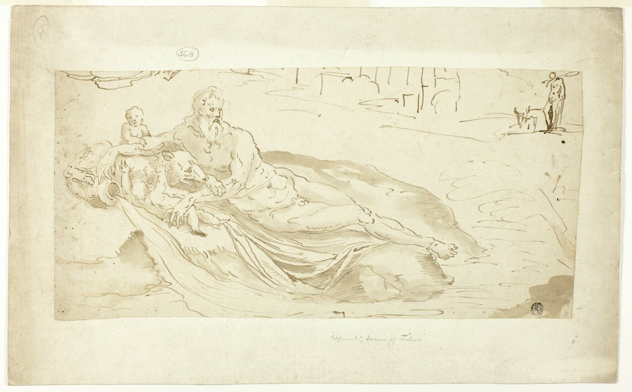 Fluss Tiber mit Romulus und Remus von Unknown artist