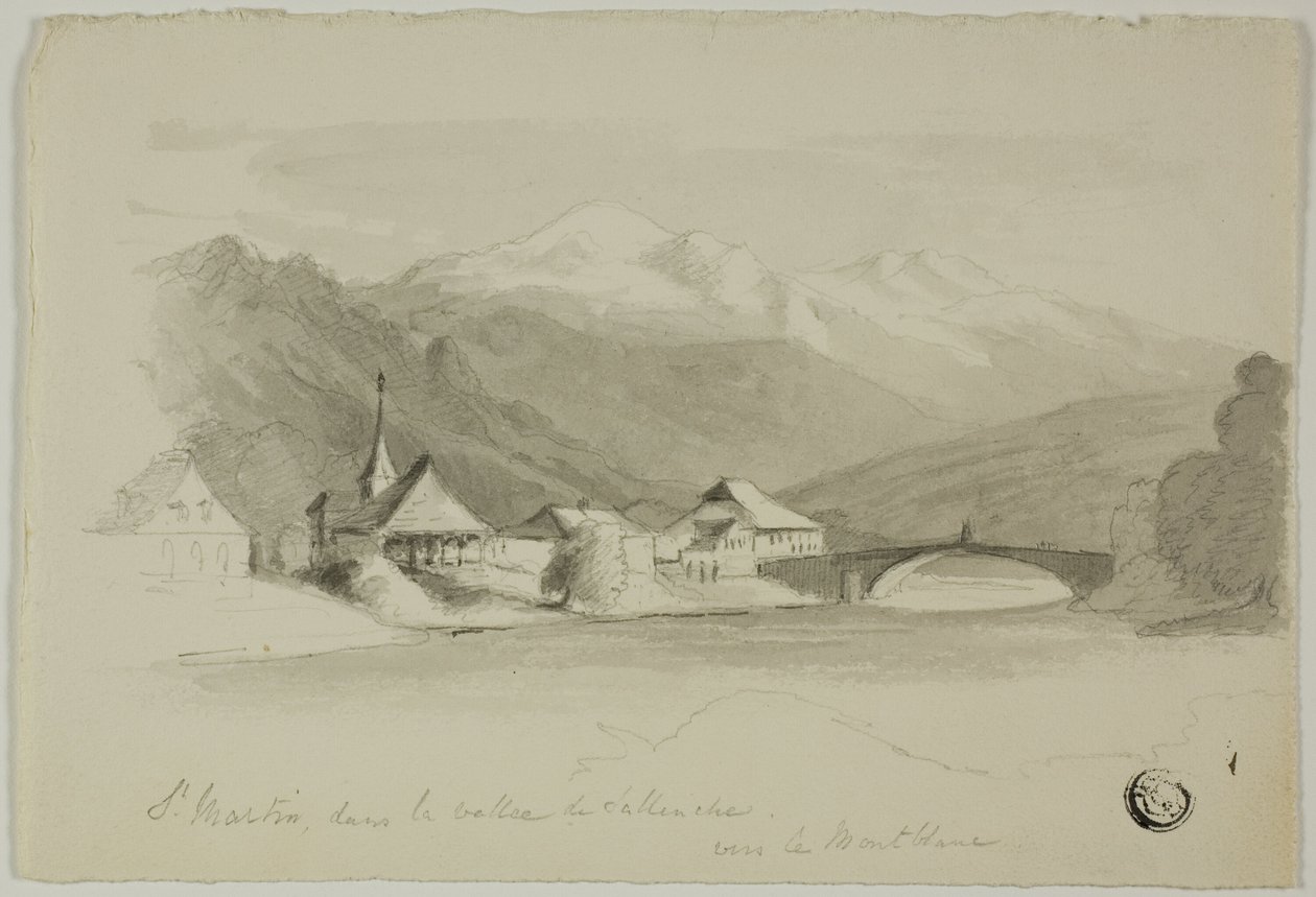 Der heilige Martin im Sallenche-Tal, Blick auf den Mont Blanc von Unknown artist