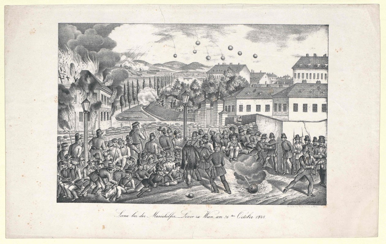Szene an der Mariahilfer Linie nach Wien von Unknown artist