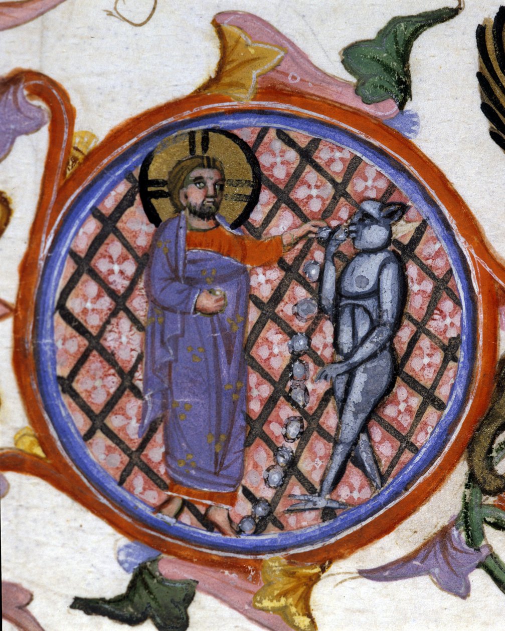 Exorzismusszene. Miniatur aus dem 14. Jahrhundert. Biblioteca Nazionale Braidense. Mailand von Unknown artist
