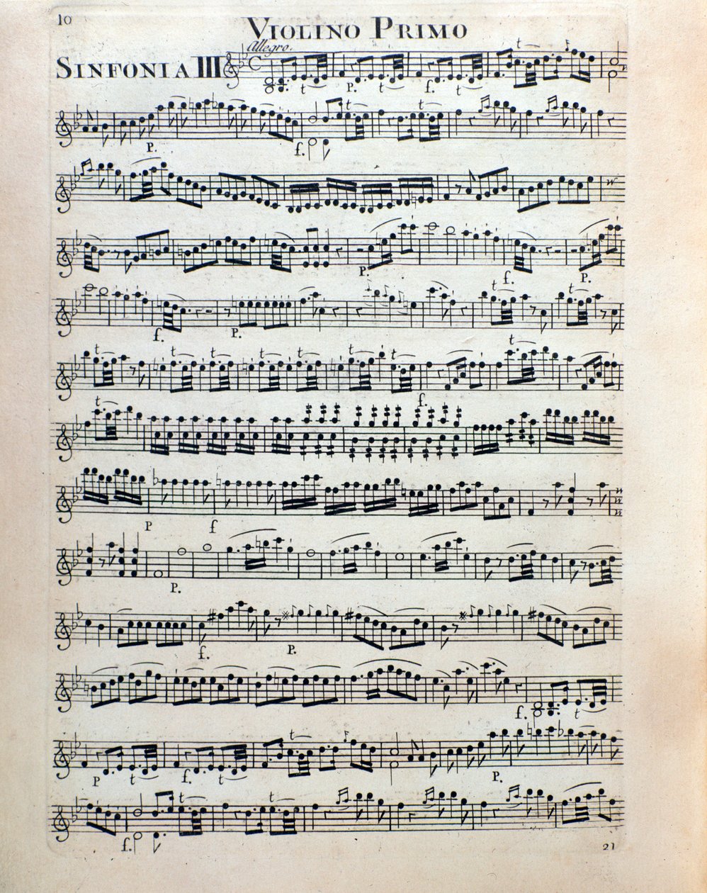 Notenblatt für Violine der Symphonie Nr. 3 von Christian Cannabich von Unknown artist