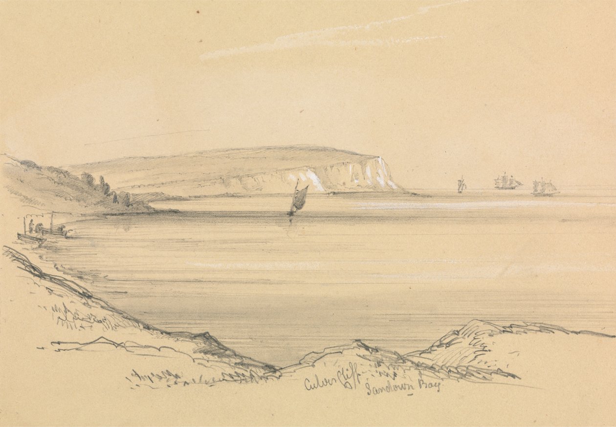 Schiffe in der Sandown Bay von Unknown artist