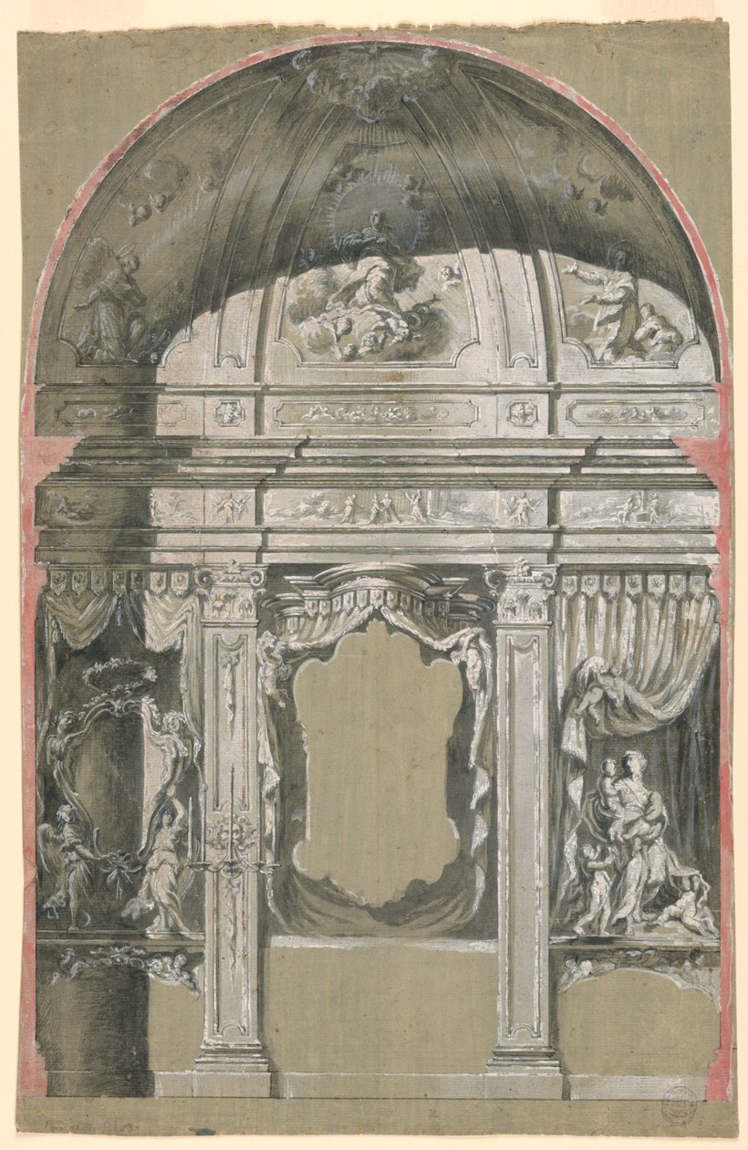 Seitenkapelle mit Figuren der Nächstenliebe, der Jungfrau und Heiligen von Unknown artist
