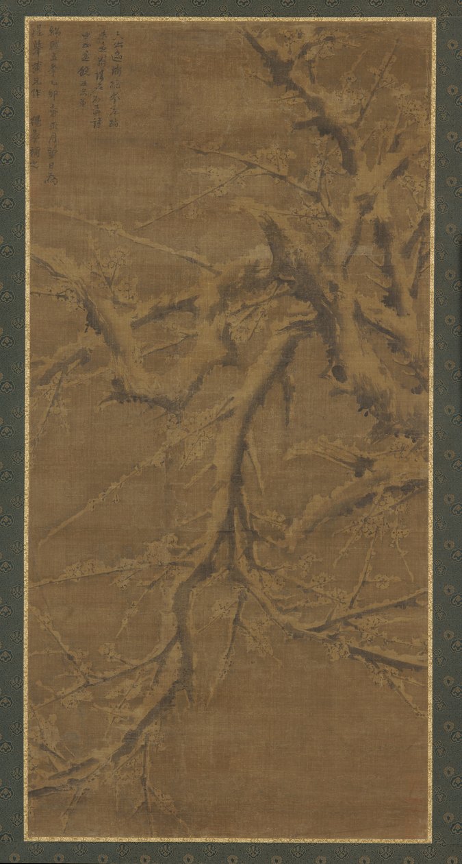 Schneebeladene Zweige eines Pflaumenbaums von Unknown artist