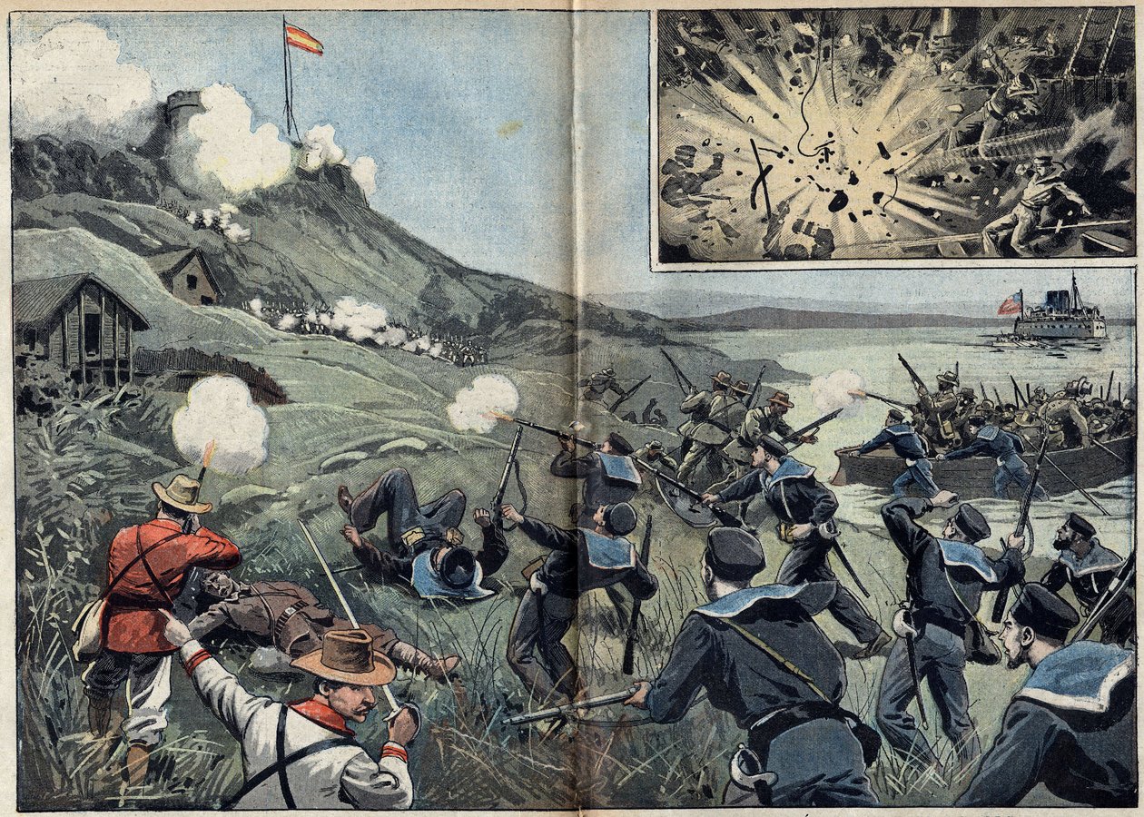 Spanisch-Amerikanischer Krieg oder Kubanischer Unabhängigkeitskrieg (1868-1898) zwischen Spanien und Nordamerika von Unknown artist