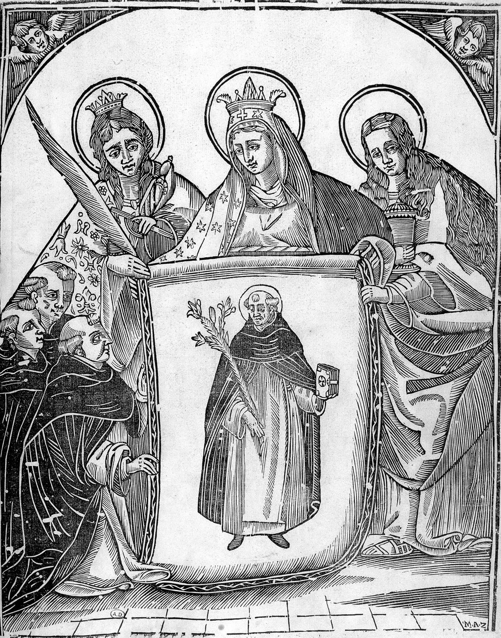 St. Thomas von Aquin, umgeben von Heiligen von Unknown artist