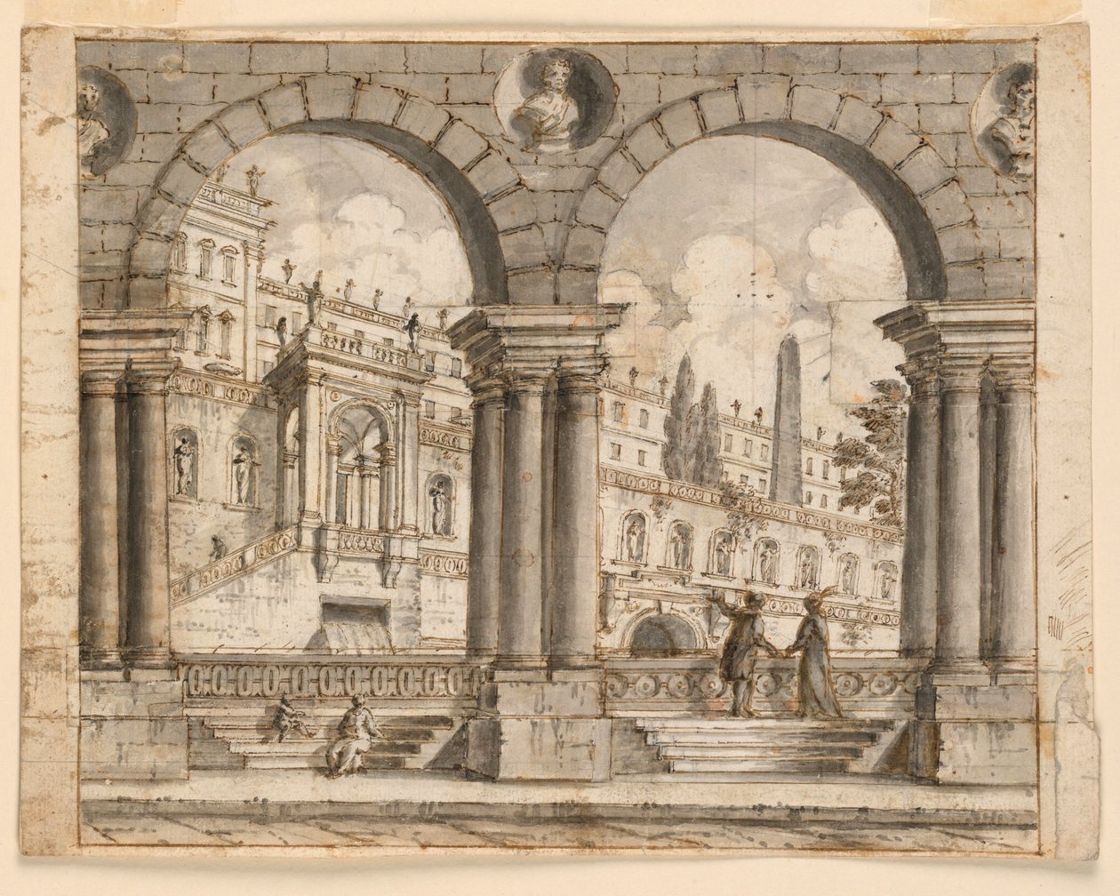 Bühnenbild, Straße und Paläste von Unknown artist