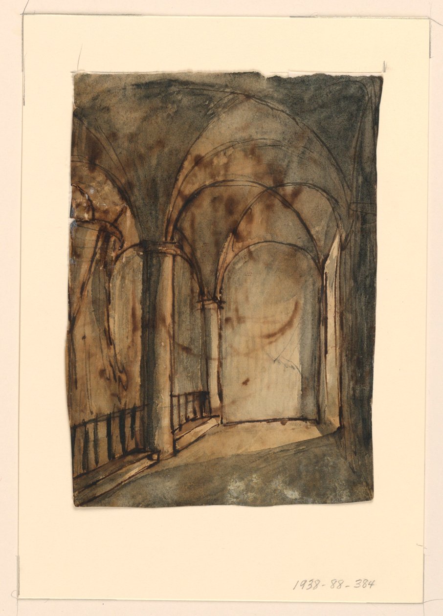Bühnenbild, Gewölbte Kircheninnenraum von Unknown artist