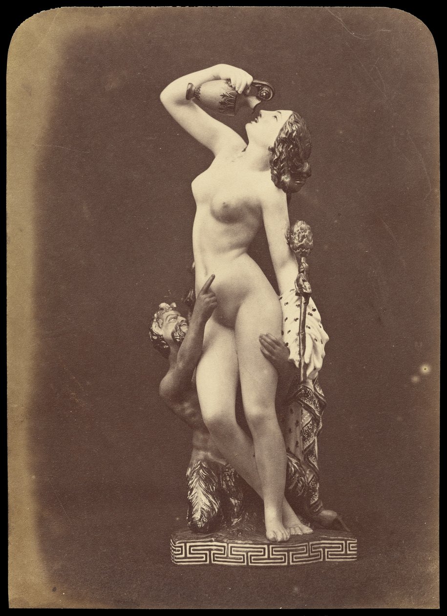 Statue einer Frau und eines Satyrs von Unknown artist