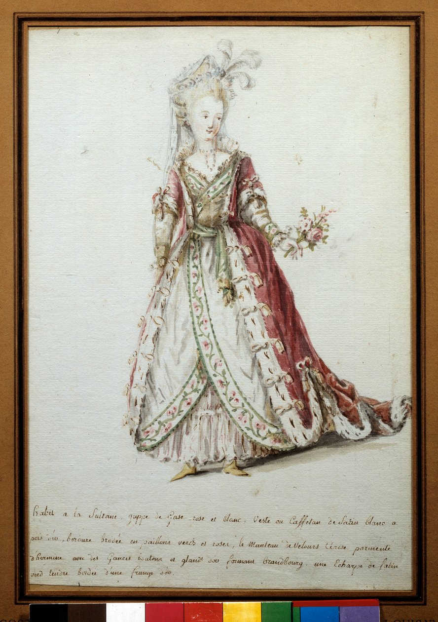 Sultankostüm. Aquarell aus dem 18. Jahrhundert. Paris, Decorative Arts von Unknown artist